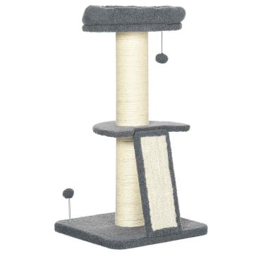 PawHut cat crate 48x48x92cm., gray/cream color