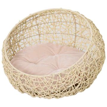 Cat bed Pawhut 56x35cm., beige/cream color