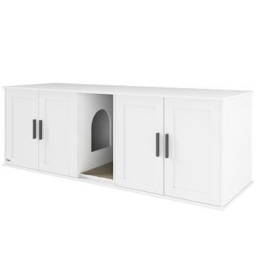 Cat litter box cabinet, 2 compartments, 145 × 49 × 51 cm