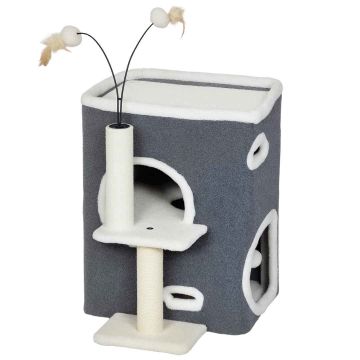 Cat house scratching post, 2-storey, 48.5 × 58 × 43 cm