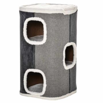 Drapak dla kota PawHut 40x40x74cm, szaro-biały