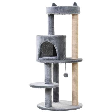 Drapak dla kota PawHut 48x48x104cm, szaro-beżowy