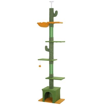 Cat house PawHut 55x34x275cm., green/orange
