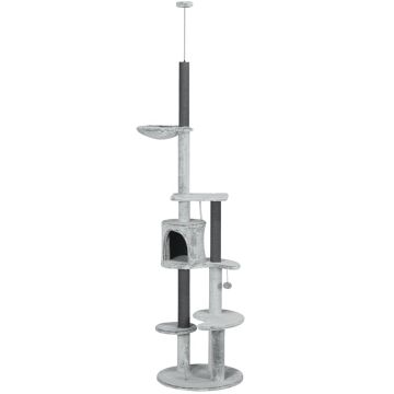 Cat house scratching post PawHut 60x255cm., gray/dark gray