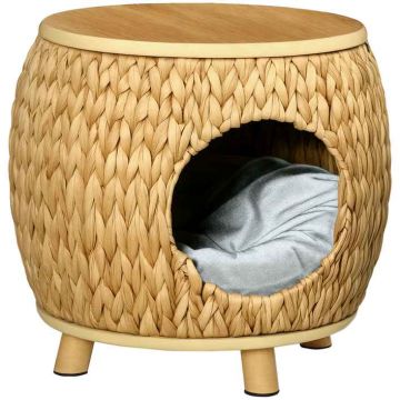 Cat house PawHut 44x43x42cm., light brown