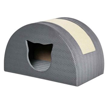 Domek dla kota PawHut 48,5x30x30cm, szaro-beżowy