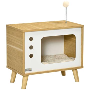 Cat house PawHut 50x28x43cm., light brown/white
