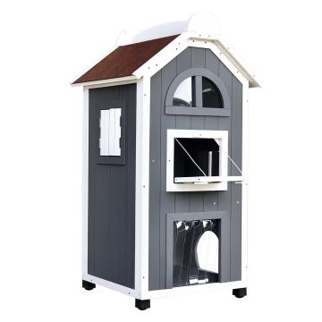 Domek dla kota PawHut 59x55x109cm, różne kolory