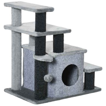 Cat house PawHut 60x40x66cm., gray/dark gray