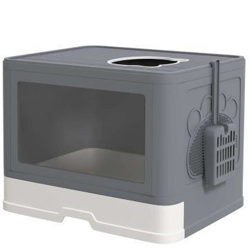 Cat litter box PawHut 48.5x38x36.5cm., gray/white