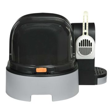 Cat litter box PawHut 52x60x42cm., black/gray