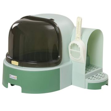Cat litter box PawHut 52x60x42cm., green/black