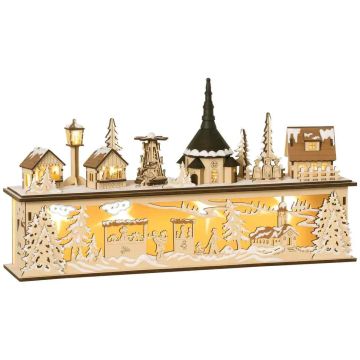 Dekoracja świąteczna Homcom 45x10x25cm, jasnobrązowa