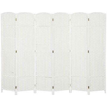 Room divider, 6-piece, White, 240 × 170 × 1.6 cm