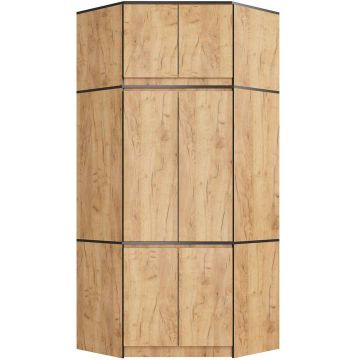 Szafa narożna AkordV2 S100, 6 drzwi, brąz, 100 × 235 × 50 cm