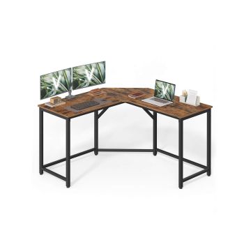 Угловой компьютерный стол VASAGLE LWD73, Коричневый/чёрный, 129 × 76 × 129 см