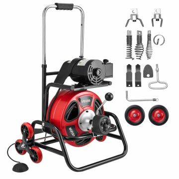 Sewer cleaning machine VEVOR JR-510DZ, 8 cutting tools, 70 × 60.5 × 52 cm