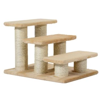 Cat scratching post stairs PawHut 45x35x34cm., beige