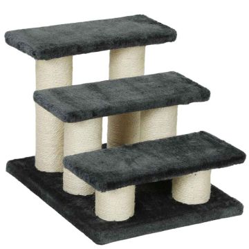 Cat scratching post stairs PawHut 45x35x34cm., dark gray/beige