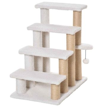 Cat scratching post PawHut 60x40x64cm., white/beige