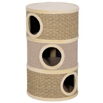 Drapak dla kota z jaskiniami, 79 cm, Ø45 cm, khaki + kawa