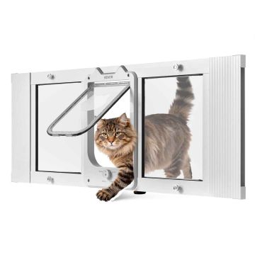 Drzwiczki dla kota na okno VEVOR SKT-06, 4 tryby zamykania, 1016 × 388 × 40 mm