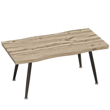 Stolik kawowy, dąb/czarny, 100 × 45 × 50 cm