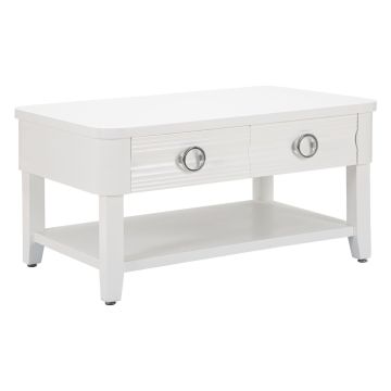Журнальный столик Shine, 2 ящика и полка, Белый, 90 × 47 × 60 см