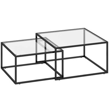 Zestaw stolików kawowych, 2 szt., 75 × 75 × 42 cm; 65 × 65 × 36 cm
