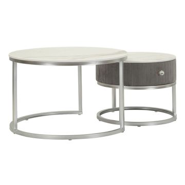 Комплект журнальных столиков Greys, 2 шт, Ø 70 × 45 см; Ø 50 × 40 см