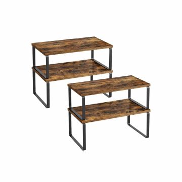 Set of 4 spice racks, brown/black