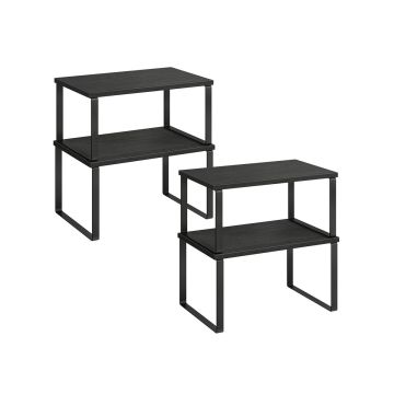 Set of 4 kitchen shelves, black