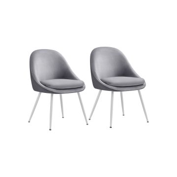 Bar stool set 61x56x81.5cm., gray/white