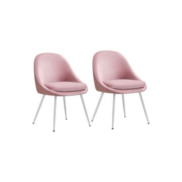 Bar stool set 61x56x81.5cm., pink/white