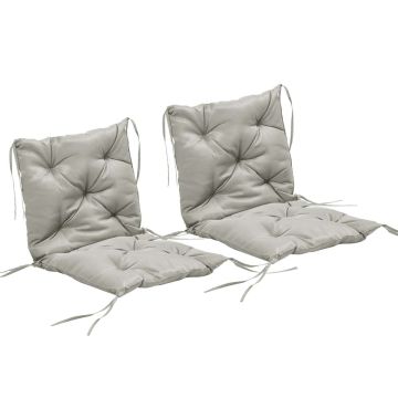 Chair cushions, 2 pcs, Grey, 98 × 50 × 8 cm