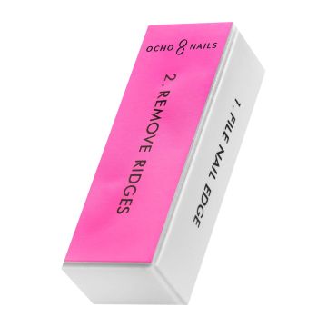 Four-sided nail file block "Ocho Nails", 4 sides, 9 × 3.5 × 2.5 cm