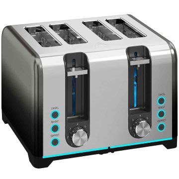 Toster na cztery kromki Aosom 800-328V92BK, 4 kromki, 26,4 × 18,9 × 15,6 cm
