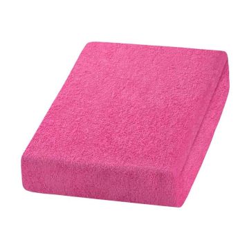 ACTIVESHOP prześcieradło frotte, różowe, 70 × 190 cm