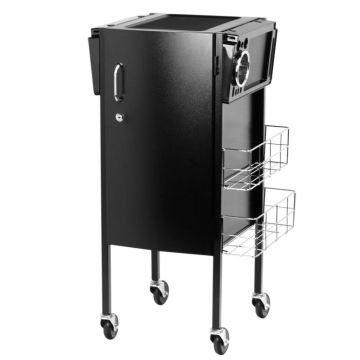 Hairdresser's assistant trolley GABBIANO, 5 drawers, Black