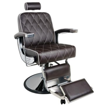 Barber chair Gabbiano Imperial, Hydraulic, Brown