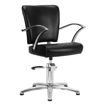 Barber chair "Gabbiano", Five-star base, Black