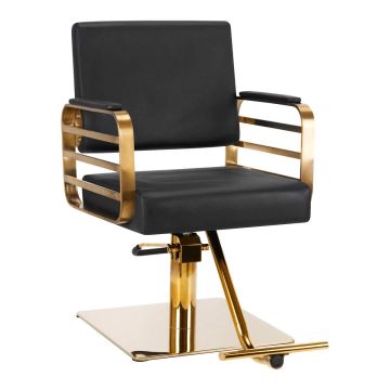Barber chair GABBIANO, Adjustable height, Black/gold