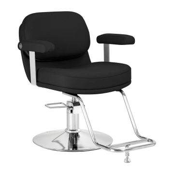 Fotel fryzjerski Omega Astra, hydrauliczny 50–60 cm, czarny