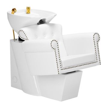 Barbershop washing station Gabbiano Berlin, White/gold