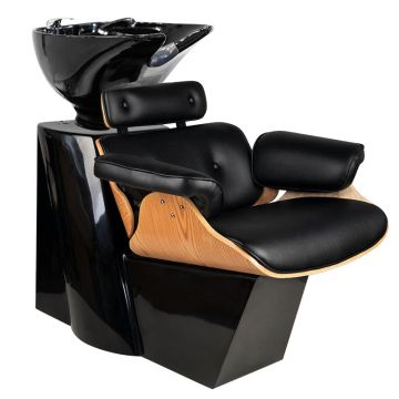 Barbershop washing station Gabbiano Florence, with armchair, Black