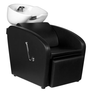 Barbershop washing station Gabbiano, with mechanical footrest