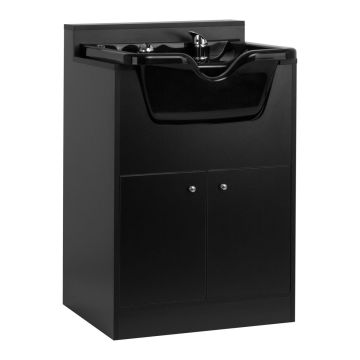 Barbershop washing station Gabbiano, With cabinet, Black