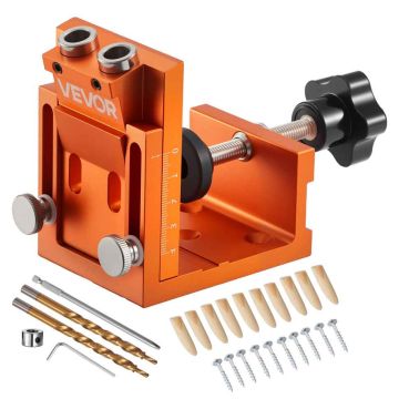 Pocket hole template set VEVOR XK2-2502, 12-48 mm, 195 × 160 × 90 mm