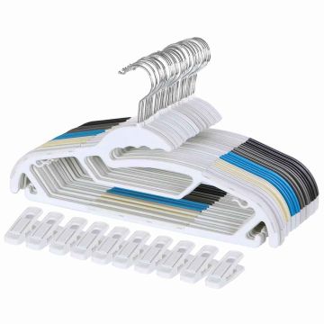 Wieszaki na ubrania plastikowe, 50 szt., różne kolory