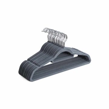 Velvet hangers 20 pcs., light gray